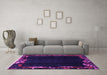 Machine Washable Abstract Pink Modern Rug in a Living Room, wshabs1882pnk