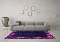 Machine Washable Abstract Pink Modern Rug, wshabs1882pnk