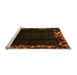 Sideview of Machine Washable Abstract Orange Modern Area Rugs, wshabs1882org