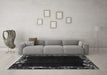 Machine Washable Abstract Gray Modern Rug in a Living Room,, wshabs1882gry