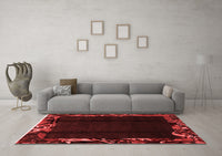 Machine Washable Abstract Red Modern Rug, wshabs1882red