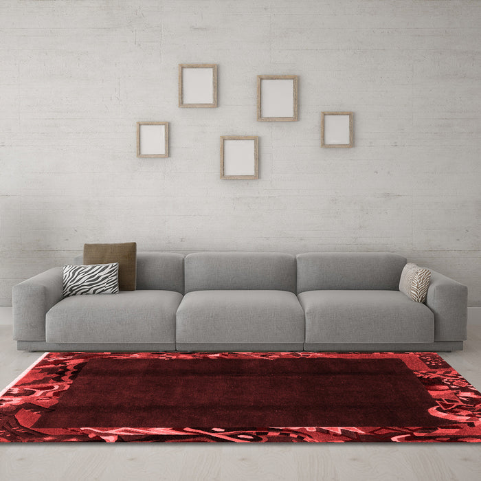 Modern Red Washable Rugs