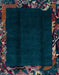 Machine Washable Abstract Dark Slate Gray Green Rug, wshabs1882