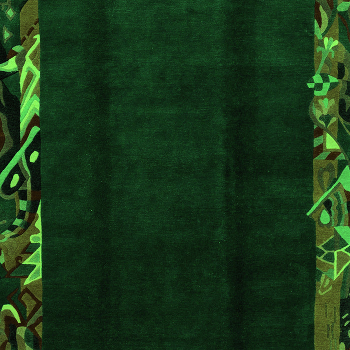 Machine Washable Abstract Green Modern Area Rugs, wshabs1882grn
