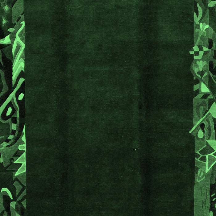 Machine Washable Abstract Emerald Green Modern Area Rugs, wshabs1882emgrn