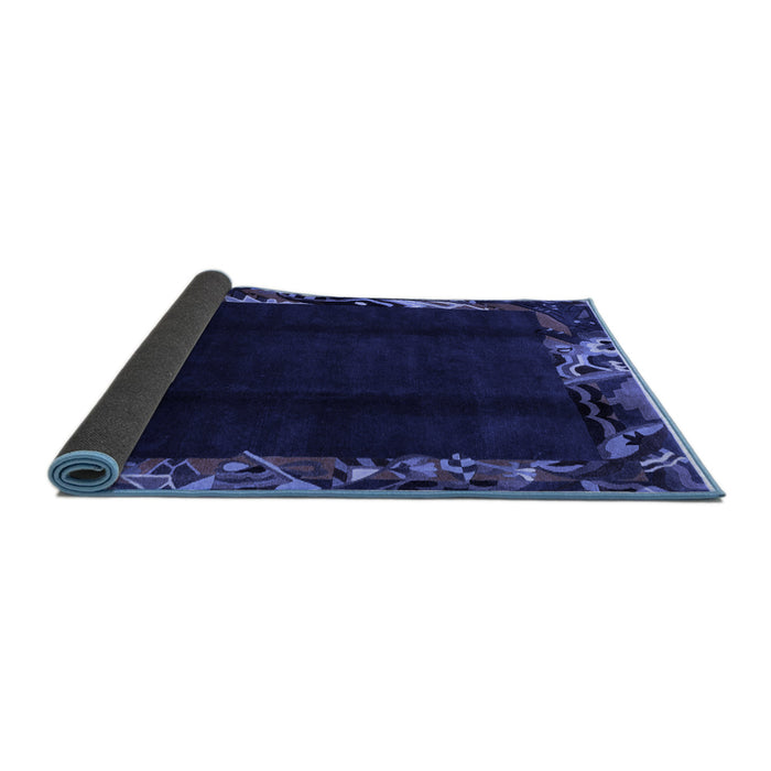 Sideview of Abstract Blue Modern Rug, abs1882blu