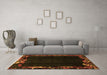 Machine Washable Abstract Orange Modern Area Rugs in a Living Room, wshabs1882org