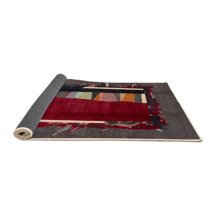 Sideview of Abstract Puce Purple Modern Rug, abs1883