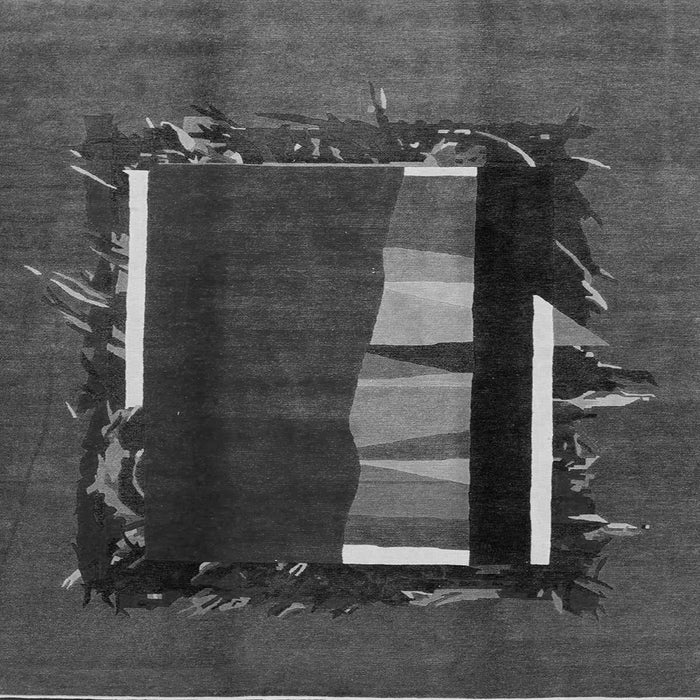 Square Abstract Gray Modern Rug, abs1883gry