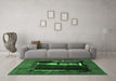 Machine Washable Abstract Emerald Green Modern Area Rugs in a Living Room,, wshabs1883emgrn