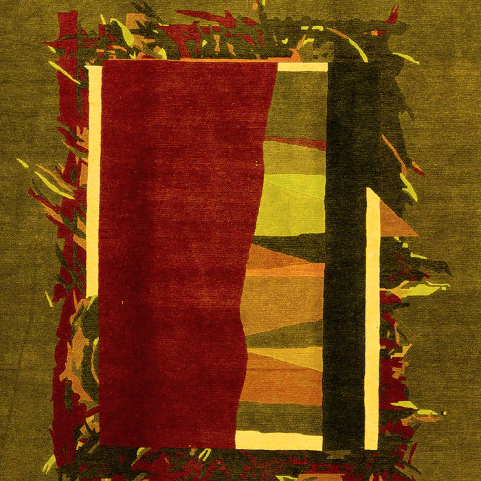 Abstract Yellow Modern Rug, abs1883yw