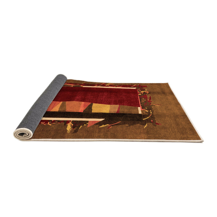 Sideview of Abstract Orange Modern Rug, abs1883org