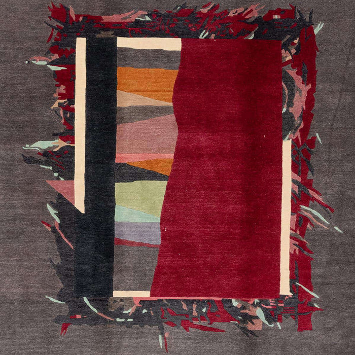 Machine Washable Abstract Puce Purple Rug, wshabs1883