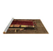 Sideview of Machine Washable Abstract Brown Modern Rug, wshabs1883brn