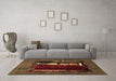 Machine Washable Abstract Brown Modern Rug in a Living Room,, wshabs1883brn