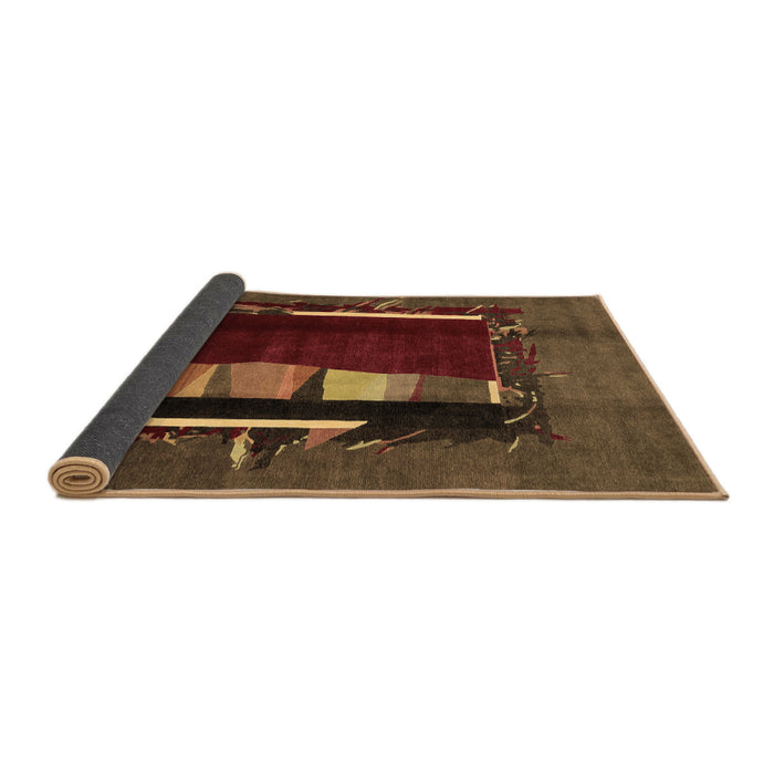 Sideview of Abstract Brown Modern Rug, abs1883brn