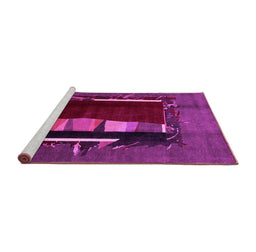 Sideview of Machine Washable Abstract Pink Modern Rug, wshabs1883pnk