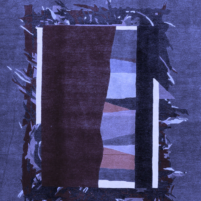 Machine Washable Abstract Blue Modern Rug, wshabs1883blu