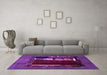 Machine Washable Abstract Purple Modern Area Rugs in a Living Room, wshabs1883pur