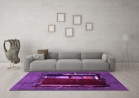 Machine Washable Abstract Purple Modern Rug, wshabs1883pur