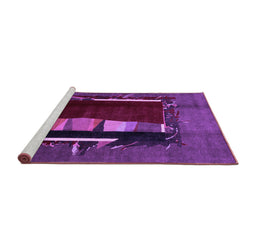 Sideview of Machine Washable Abstract Purple Modern Area Rugs, wshabs1883pur