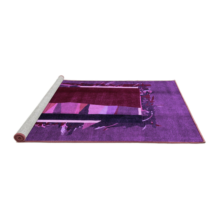 Sideview of Machine Washable Abstract Purple Modern Area Rugs, wshabs1883pur