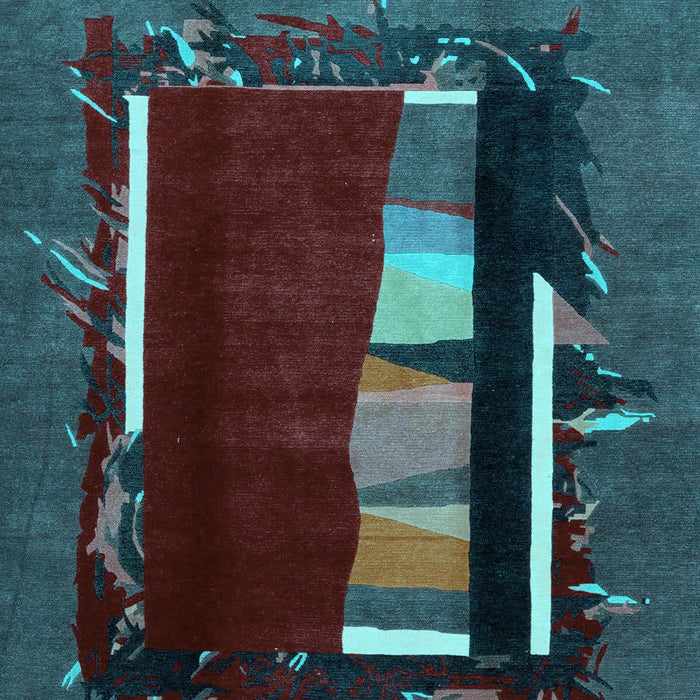 Machine Washable Abstract Light Blue Modern Rug, wshabs1883lblu