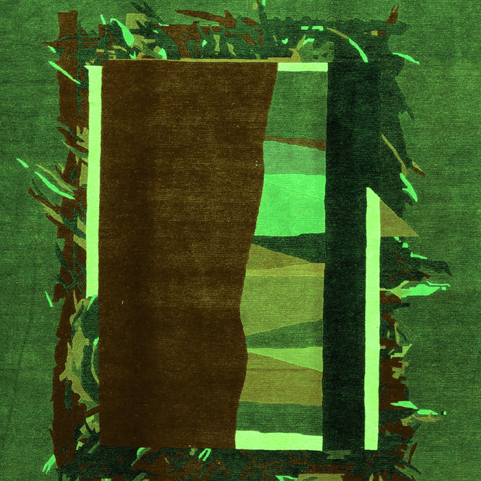 Abstract Green Modern Rug, abs1883grn