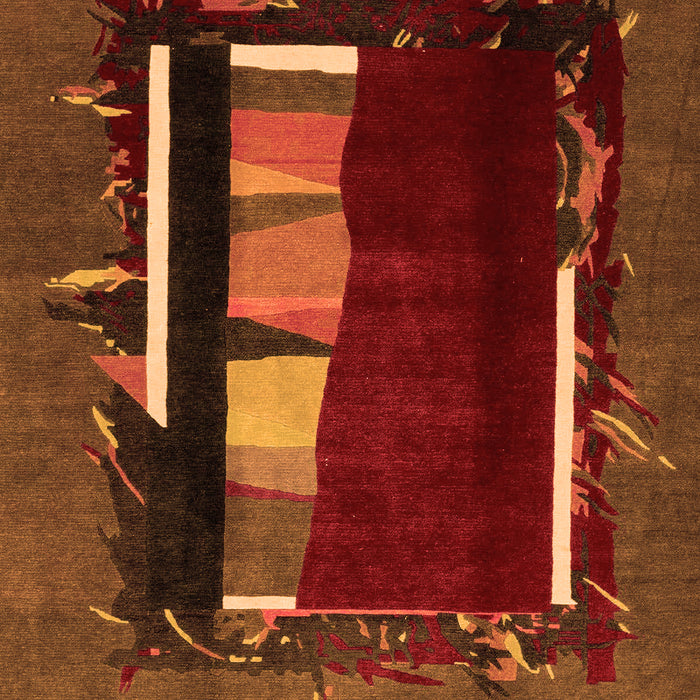 Machine Washable Abstract Orange Modern Area Rugs, wshabs1883org