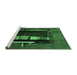 Sideview of Machine Washable Abstract Emerald Green Modern Area Rugs, wshabs1883emgrn