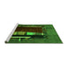 Sideview of Machine Washable Abstract Green Modern Area Rugs, wshabs1883grn