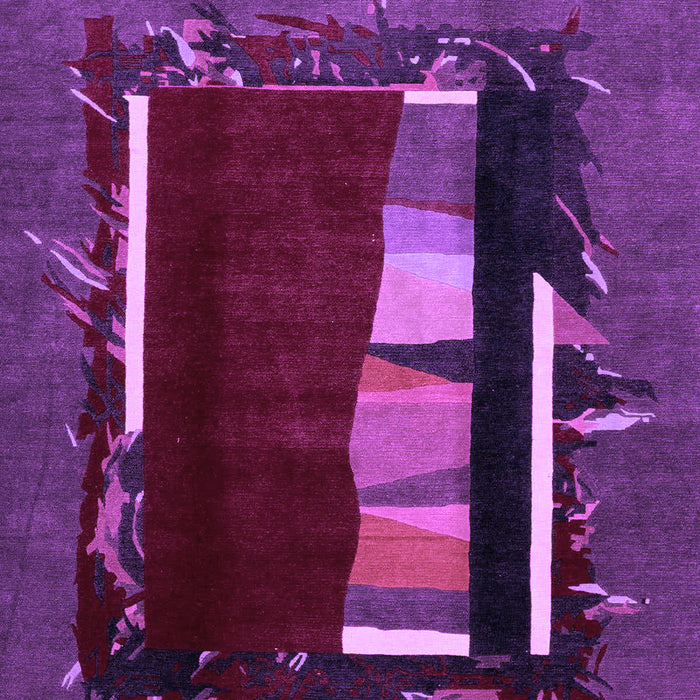 Machine Washable Abstract Purple Modern Area Rugs, wshabs1883pur