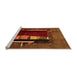 Sideview of Machine Washable Abstract Orange Modern Area Rugs, wshabs1883org