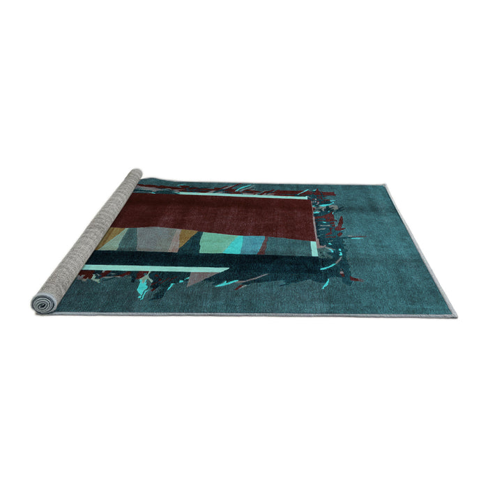 Sideview of Machine Washable Abstract Light Blue Modern Rug, wshabs1883lblu