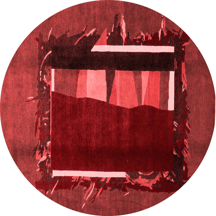 Machine Washable Abstract Red Modern Rug, wshabs1883red