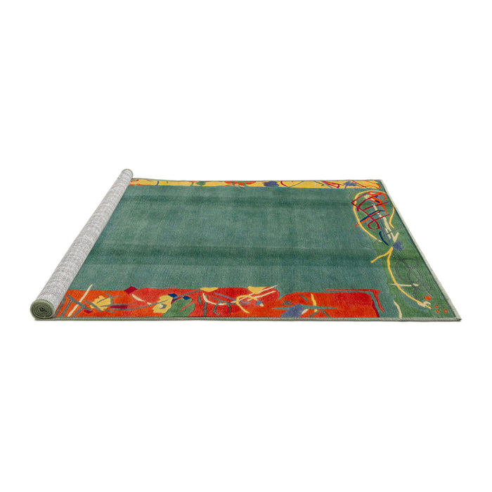 Sideview of Machine Washable Abstract Carbon Gray Rug, wshabs1884