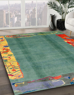 Abstract Carbon Gray Modern Rug in Family Room, abs1884