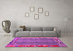 Machine Washable Abstract Pink Modern Rug in a Living Room, wshabs1884pnk