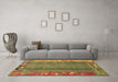 Machine Washable Abstract Brown Modern Rug in a Living Room,, wshabs1884brn