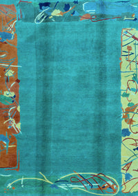 Abstract Light Blue Modern Rug, abs1884lblu