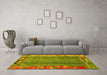 Machine Washable Abstract Yellow Modern Rug in a Living Room, wshabs1884yw