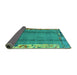 Sideview of Abstract Turquoise Modern Rug, abs1884turq