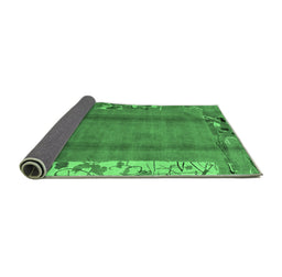 Sideview of Abstract Emerald Green Modern Rug, abs1884emgrn
