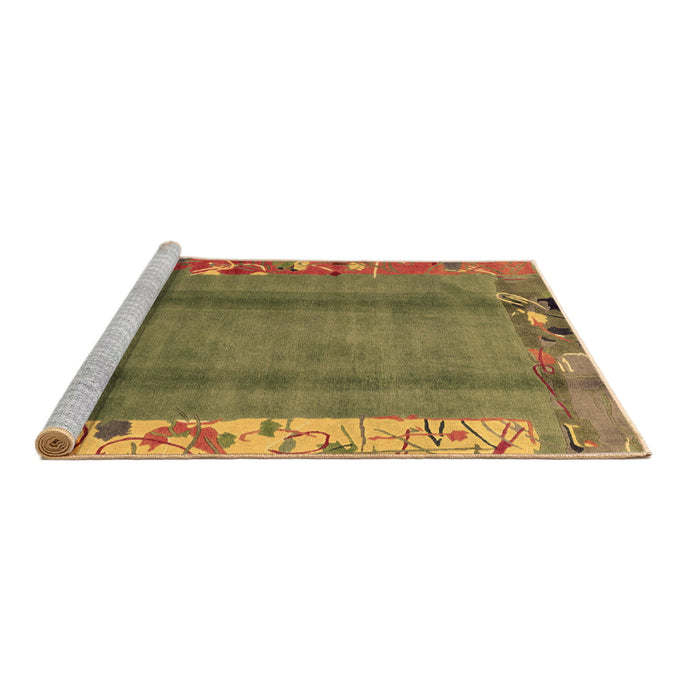 Sideview of Machine Washable Abstract Brown Modern Rug, wshabs1884brn