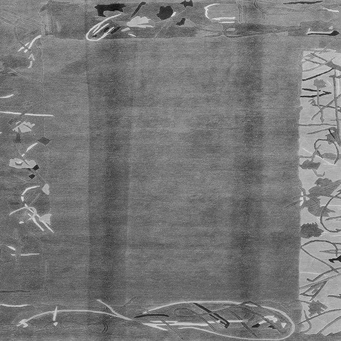 Square Machine Washable Abstract Gray Modern Rug, wshabs1884gry