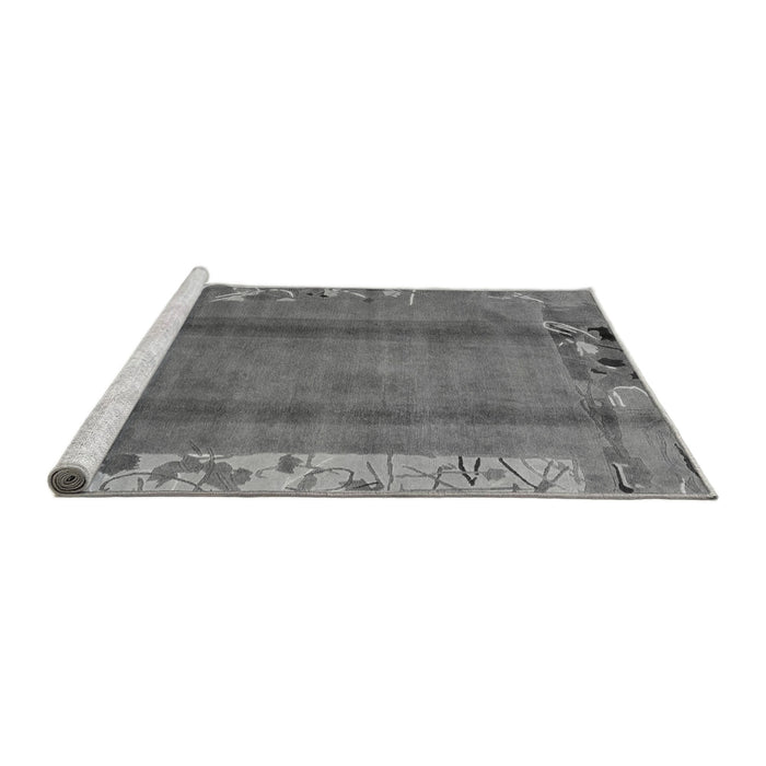 Sideview of Machine Washable Abstract Gray Modern Rug, wshabs1884gry