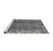 Sideview of Machine Washable Abstract Gray Modern Rug, wshabs1884gry