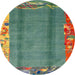 Round Abstract Carbon Gray Modern Rug, abs1884