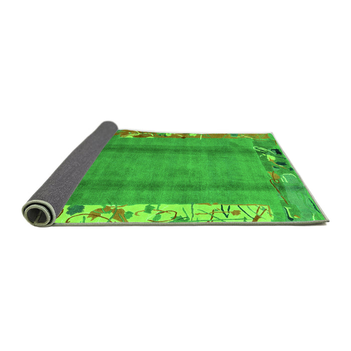 Sideview of Abstract Green Modern Rug, abs1884grn