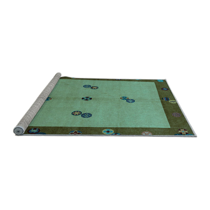 Sideview of Machine Washable Abstract Light Blue Modern Rug, wshabs1885lblu